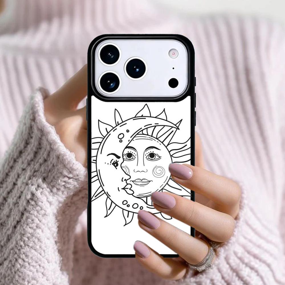 Funny Sun Moon Phone Case For Apple iPhone 17 Air 16E 15 14 Plus 13 12 11 Pro Max Mini Funda Cover