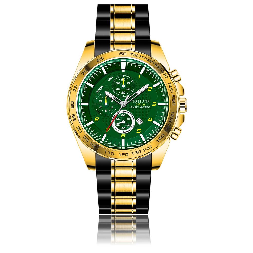 Fashion Business Men's Watch Men's Quartz Watch Stainless Steel Watch Large Dial Watch Casual Men's Watch Sports Watch Calendar Watch