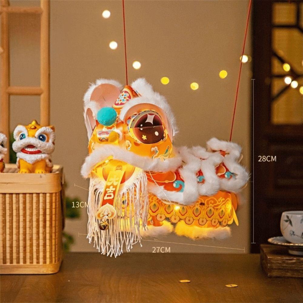DIY Material Package New Year Lion Dance Lantern Luminous Hand-held Lantern Chinese New Year