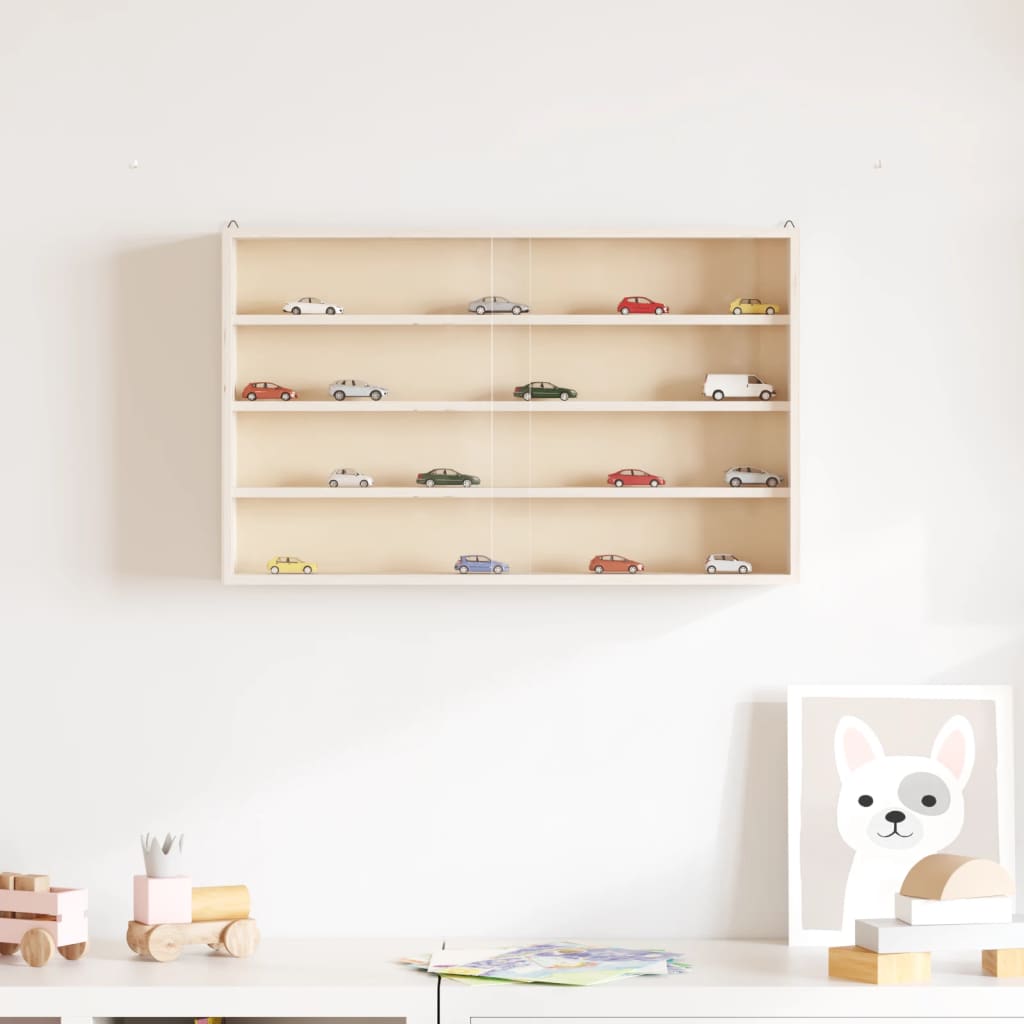 Wooden Display Cabinet with Doors 60 x 8.5 x 37 cm