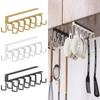 Punch-free Under Cupboard Shelf 6/12 Hooks Hanging Rack Durable Mug Cup Hanger  Cabinet
