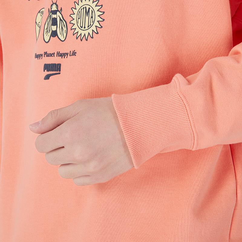 Puma Downtown Graphic Crew Sweatshirt Men Sweatshirts Peach 533677-28
