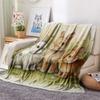 1PC Healing pastoral style Print FlAannel Blanket, High quality Comfortable for All Seasons, Home Decor, Warmth and Comfort