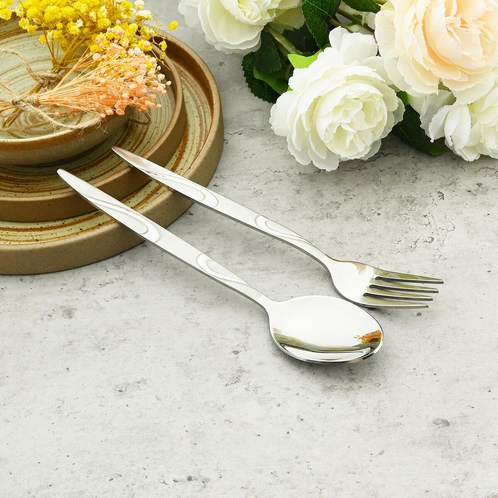 Винтажный зеркальный набор столовых приборов, столовая посуда из нержавеющей стали, столовые приборы, нож, вилка, ложка для мороженого, креативная десертная ложка, набор посуды