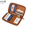 New Anti-theft Brush Passport Bag, Large Capacity Long Passport Holder, Multi-functional Travel Storage Certificate Bag