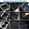 Для Tesla Model 3 2022 Model Y 2023 Ящик для хранения Центральный подлокотник Скрытая коробка Подстаканник Внутренний органайзер автомобиля