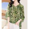 Женская летняя цветочная рубашка из шифона с эффектом старения, свободные тонкие повседневные топы в стиле темперамент