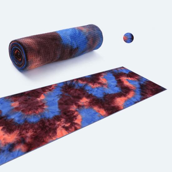 Yoga Towel Sweat Absorption Extra Soft Non-Slip Washable Non-Fading Superfine Fiber Workout Towel Yoga Mat with Anti-slip Grip Dots for Gym