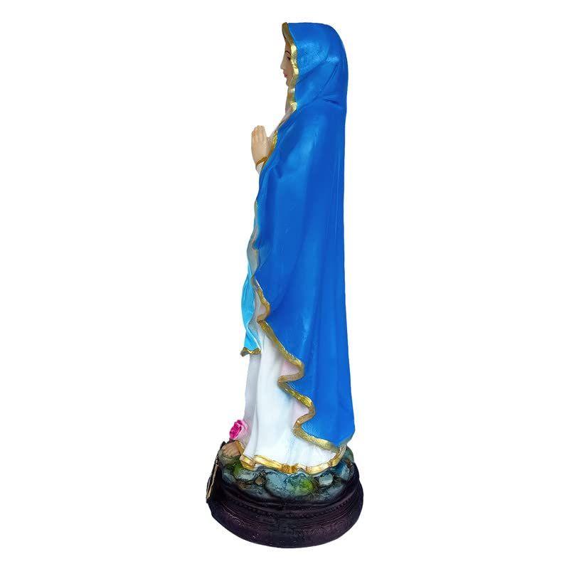 PolyMarble 1 Feet Lourdh Mary Showpiece Idol Catholic Wall Decorative Christian Statues Figurine Home Decor Craft House Warming for Living Room