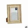 Cadre Photo - Verre Doré - Bois Marron - Lot De 6 Unités - Élégance Chic