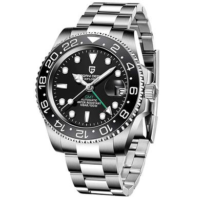 Часы GMT Hand Automatic Factory Сделано в Японии Механизм Diver Mechanical Корпус в комплекте Водонепроницаемый керамический безель Деловой деловой костюм
