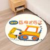 excavator Printed Round Rug Carpet Chair Rug Area Rug Entryway Doormats,for Office Chair Living Room Bedroom Kitchen Room.