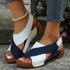 Large Size Wide Strip with Beach Slope Heel Thick Sole Fish Mouth Sandals Summer New Rocking Shoes
