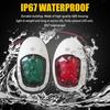 Waterproof Red Green Boat Navigation LED Light Fit Marine Bow Pontoon Lamp 12V