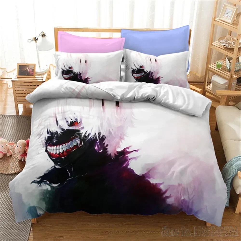 Admire 3D Tokyo Ghoul Cartoon Duvet Cover Set HD Comforter Cover for Kids Постельные принадлежности Постельное белье Декор для спальни
