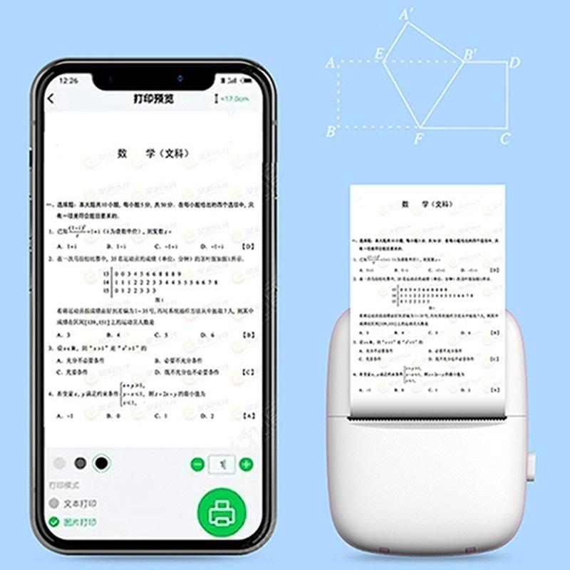 Bluetooth Portable Mini Photo Label Printer for Phone Student Wrong Exercises Handheld Thermal Printer for Android and Ios