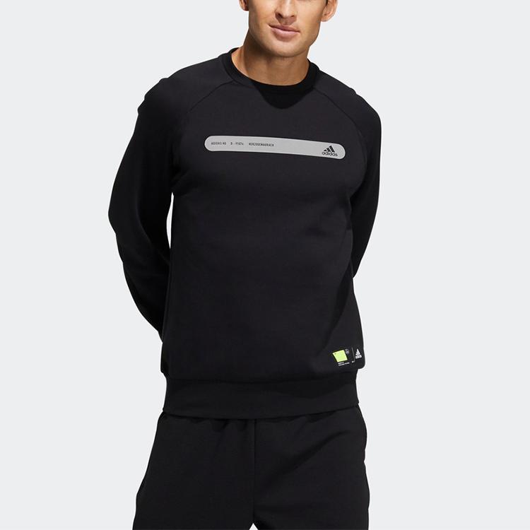 Adidas Training Sweatshirt with Reflective Logo Print Men Tops Black GP0995
