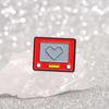 Geometric Red Decorative Heart Brooch With Fun Cartoon Design For Lovers Fashion