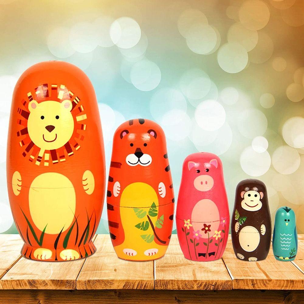 Wooden Matryoshka Doll Toys Handmade Stacking Dolls Home Decor Nesting Dolls Decor Crafts