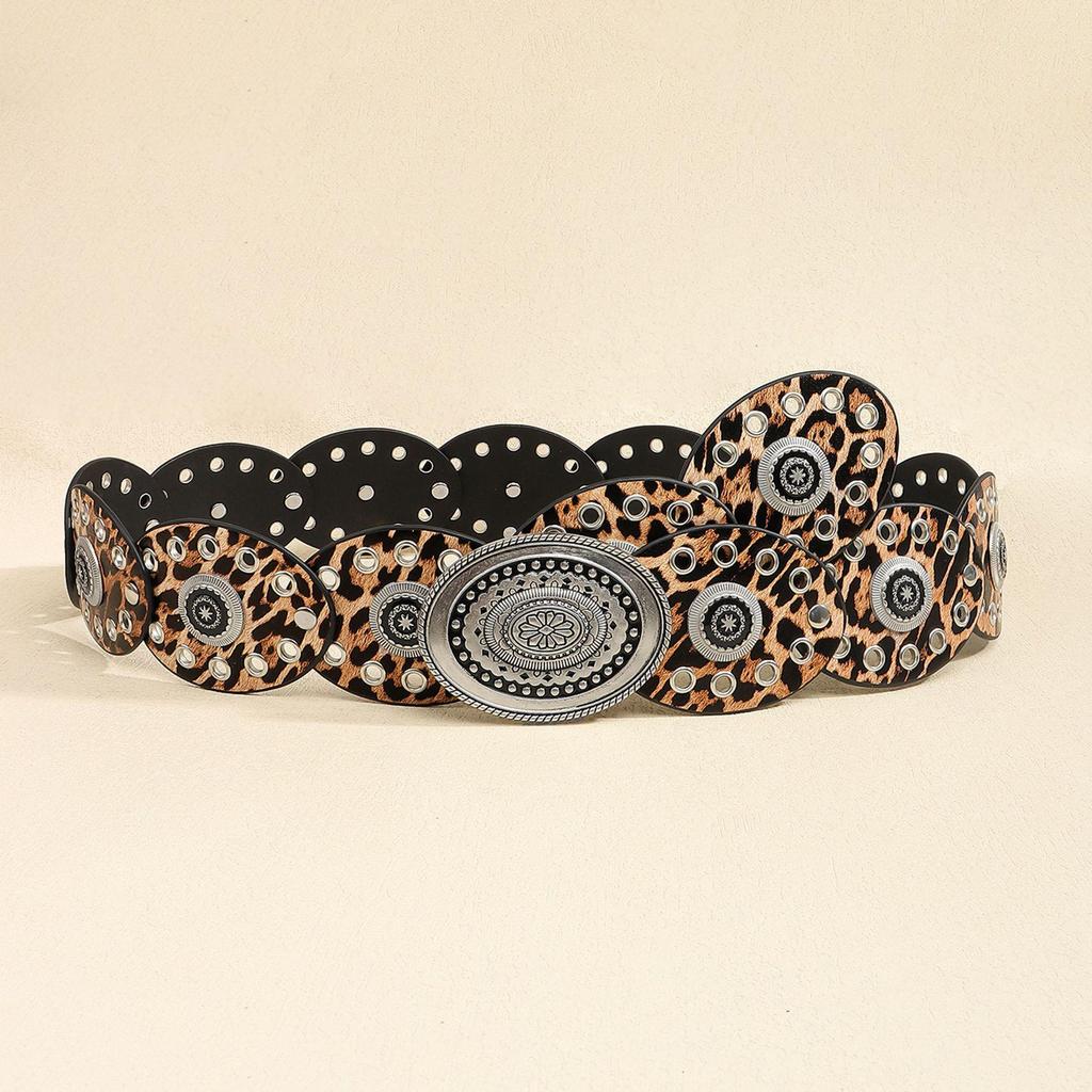 Женский ретро-платье с овальным поясом-люверсами в стиле пустоши