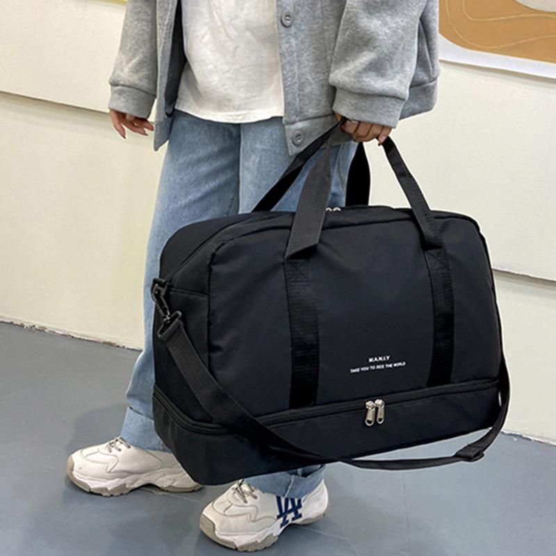 Folding Large Capacity Travel Duffel Bag Lightweight Wet And Dry Separation Bag Sports Handbag