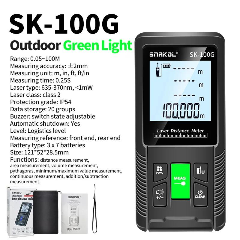 SNAKOL Laser Rangefinder Tape Measure Device - Digital Ruler Test Tool 40m/50m/70m/100m/120m Distance Meter Range Finder
