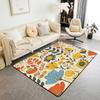 70S Groovy Flower Area Rug 3x5 for Bedside Living Room, Boho Rainbow Floral Rug for Kids Boys Girls Teens, Hippie Flowers Bohemian Daisy Car