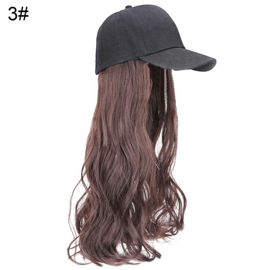 Yousheng Creative Women 2 в 1 Длинный прямой парик из вьющихся волос с бейсбольной кепкой