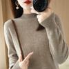 Женский свитер-пуловер с полуворотом, свободная вязка, осень/зима, с длинными рукавами и воротником-стойкой