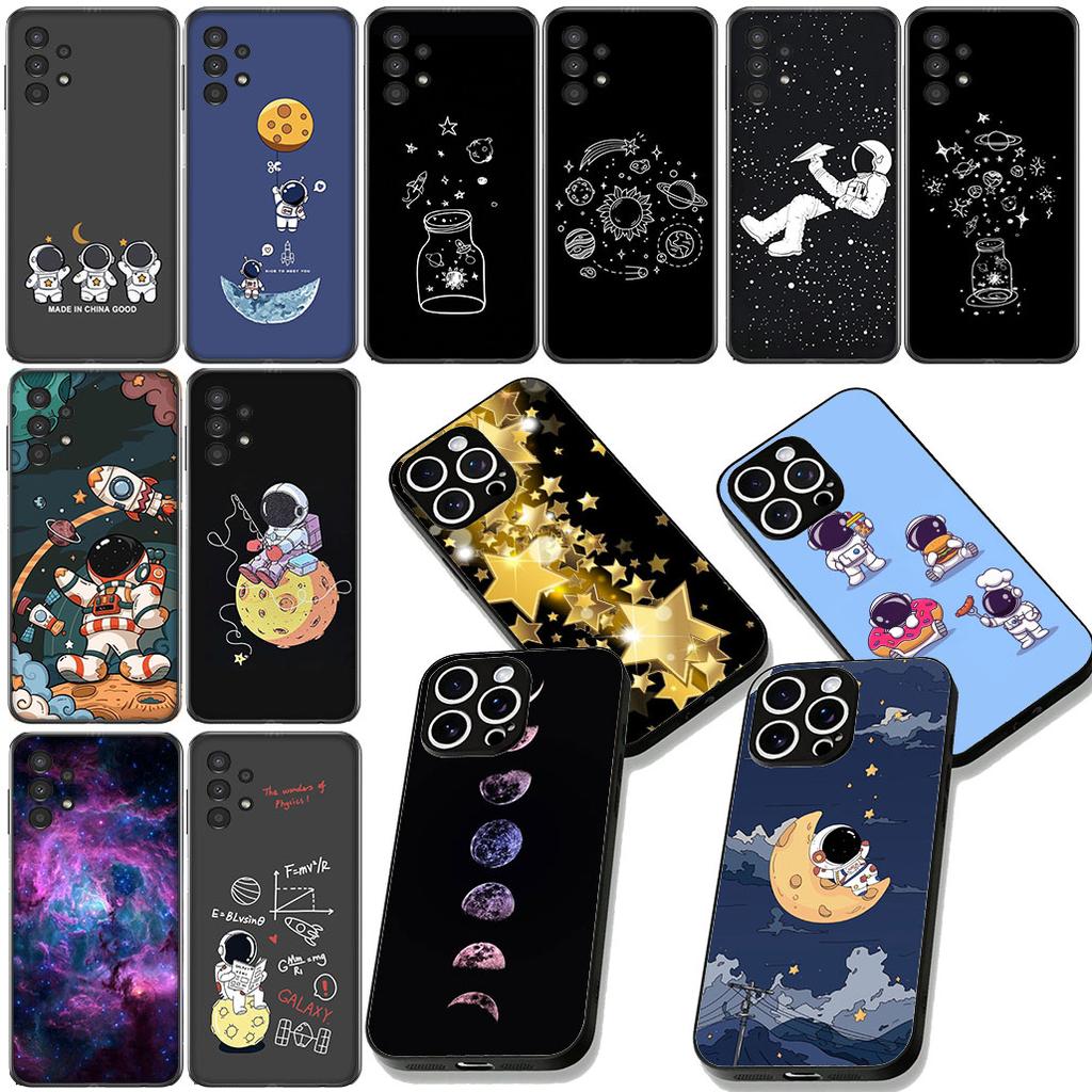 Astronaut Galaxy Moon Heaven Stars Cover for Samsung Galaxy Note 20 9 10 S8 S10 Lite S9 Plus A54 A53 A21S S10E A17 Phone Case
