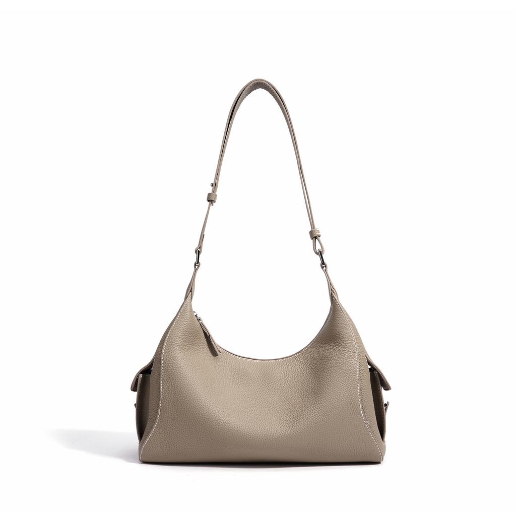 New model dumpling bag design, fashionable and high-end shoulder bag, handbag, crossbody genuine leather women's bag
