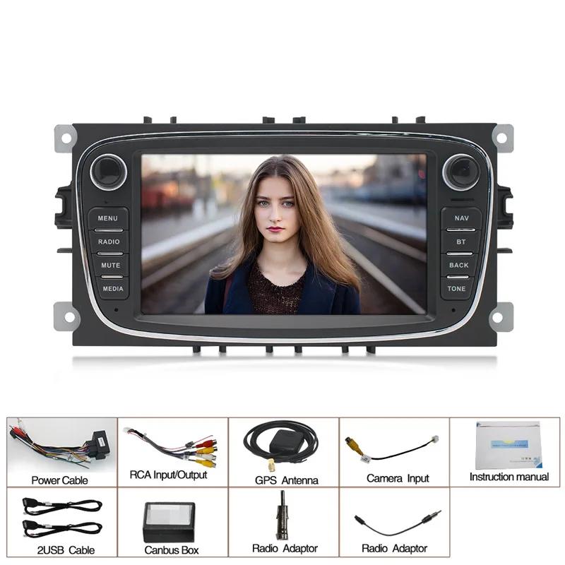 2 Din Android Радио WiFi 4G LTE Автомобильный мультимедийный видеоплеер для Ford Focus Mondeo C-MAX S-MAX Galaxy II Kuga Carplay Головное устройство
