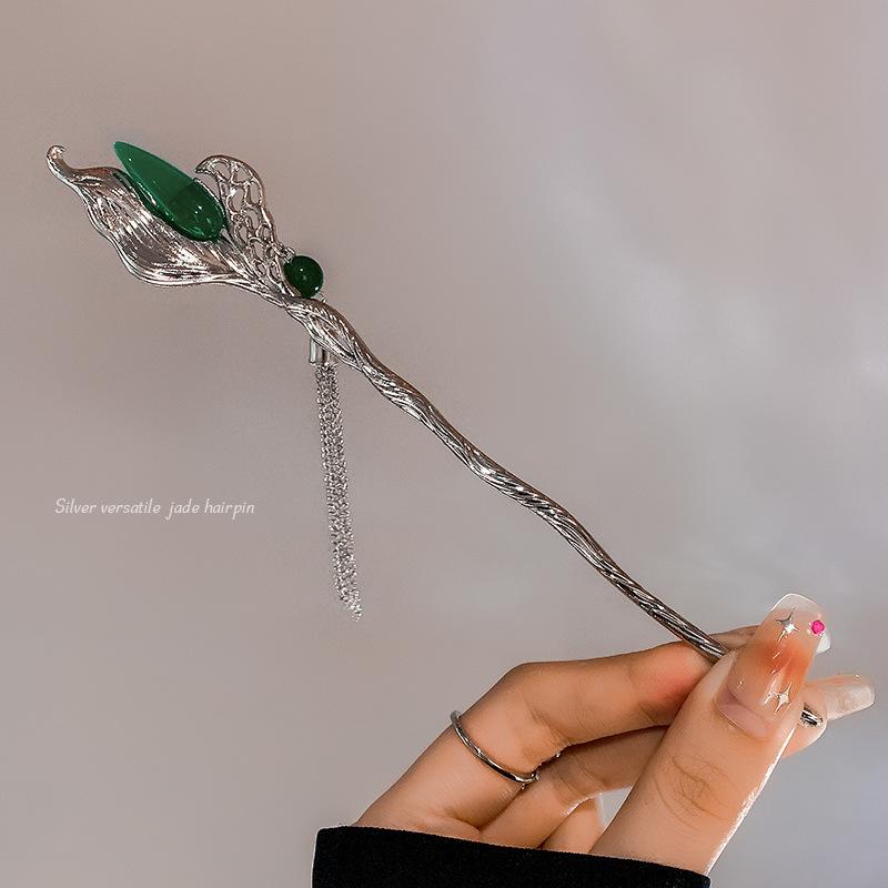 Винтажная заколка для волос в стиле ханьфу, женская, металлическая, с глазурью, вилка для волос, палочки для волос, шпилька, женские украшения, заколка для волос, аксессуары
