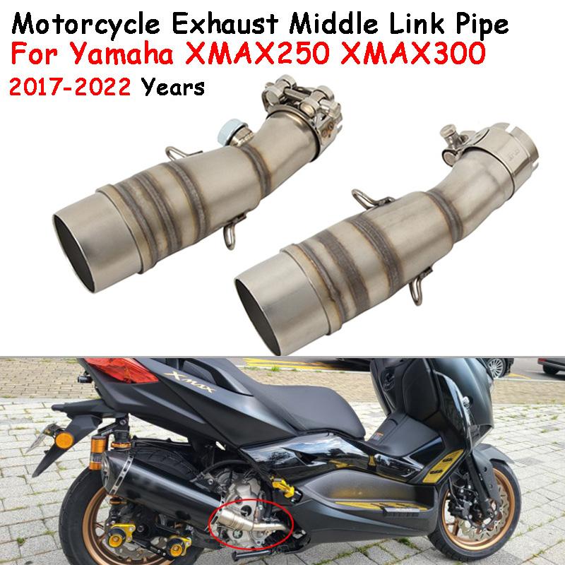Slip On Motorcycle Exhaust Escape Middle Mid Link Pipe Connecting 51mm Moto Muffler For Yamaha XMAX 250 300 XMAX250 XMAX300