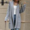 Women's Lazy Wind Jumper Cardigan Autumn and Winter Versatile Casual Loose Lapel Long Jumper Coat