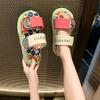 Fashion Platform Sandals and Slippers for Women To Wear In Summer 2025 New Internet Celebrity Cute Graffiti Beach Sandals Flip-flops