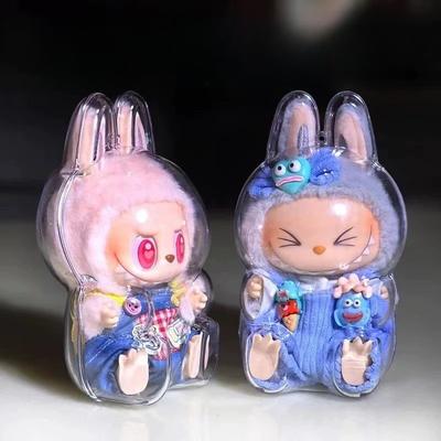 Прозрачный защитный чехол для куклы Labubu Monster Toy Elf, чехол для хранения, милый чехол для плюшевого эльфа для вечеринок