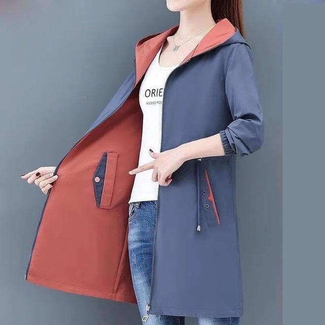 Autumn Windbreak Female Jacket Women Windbreaker Mid-length Tops Baseball Uniforms Short Jackets