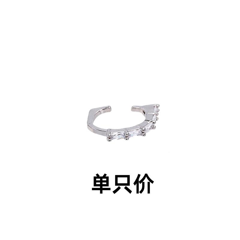 Geometric Small Zircon Ear Bone Clip Internet Celebrity Temperament Personality Sweet Cool Style Square Drill Earrings Without Piercings