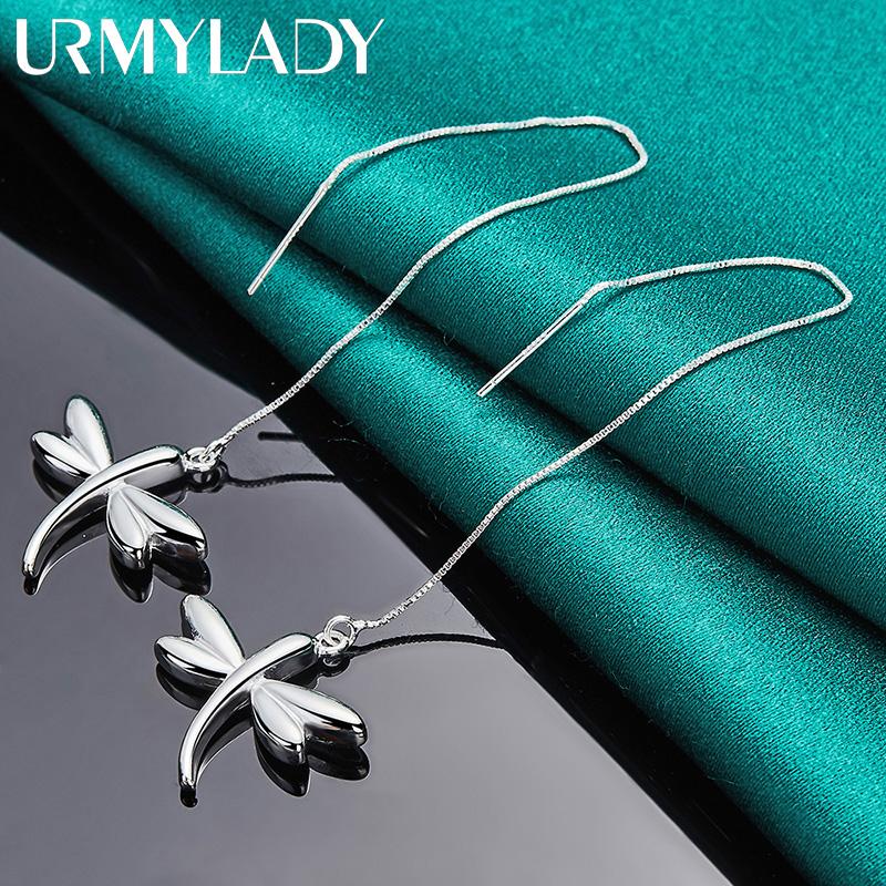 Серьги из стерлингового серебра 925 пробы в форме уха стрекозы для женщин, очаровательные ювелирные изделия