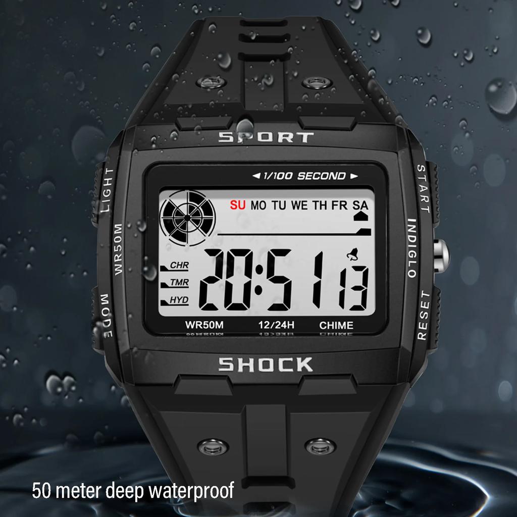 Waterproof Sports Wristwatch Multifunctional Student Alarm Clock Electronic Watch for Kids Boys Girls Gift