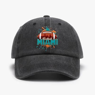 1 шт. Бейсболка с принтом "MIAMI" Унисекс Ретро Вываренная Потертая Солнцезащитная шляпа Уличный Модный Аксессуар Шляпа для Мужчин и Женщин