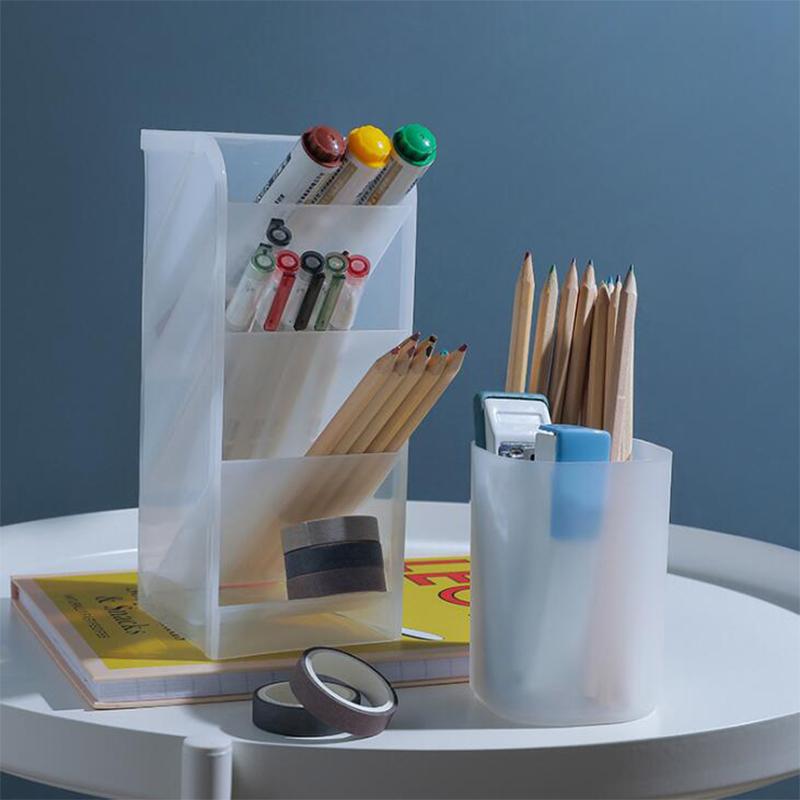 Настольный держатель для ручек, ящик для хранения карандашей и макияжа Kawaii, большой вместительный настольный органайзер, чехол-подставка, школьные и офисные канцелярские принадлежности