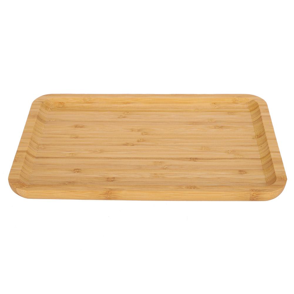 Rectangular Bamboo Serving Tray Food Fruit Cake Storage Plate for Household Kitchen Use