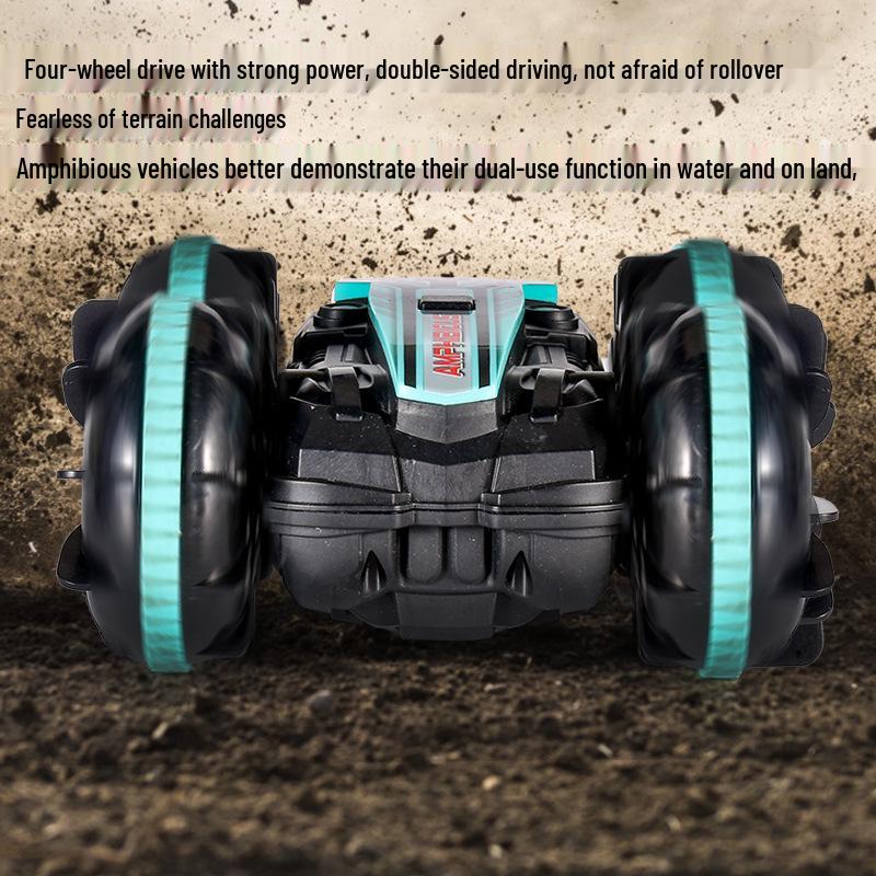2.4G Remote Control Amphibious Car - Four-Wheel Drive, Double-Sided Stunt, Tumbling Toy