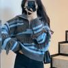 Polo Collar Sweater Pullover  Female 2023 New Long Sleeve High-end Zipper Knit Sweater Fringe Stripe Sweater Pullover Female Top