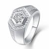S925 Silver Ring Korean Version Platinum Plated Men's Diamond Ring Counter Genuine Jewelry Loose Diamond Plated 8k Gold Jazz Diamond Ring Men