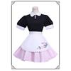 Miraculous Ladybug Marinette Maid Anime Maid-style Cosplay Dress Halloween Convention Outfit Pink Shorts