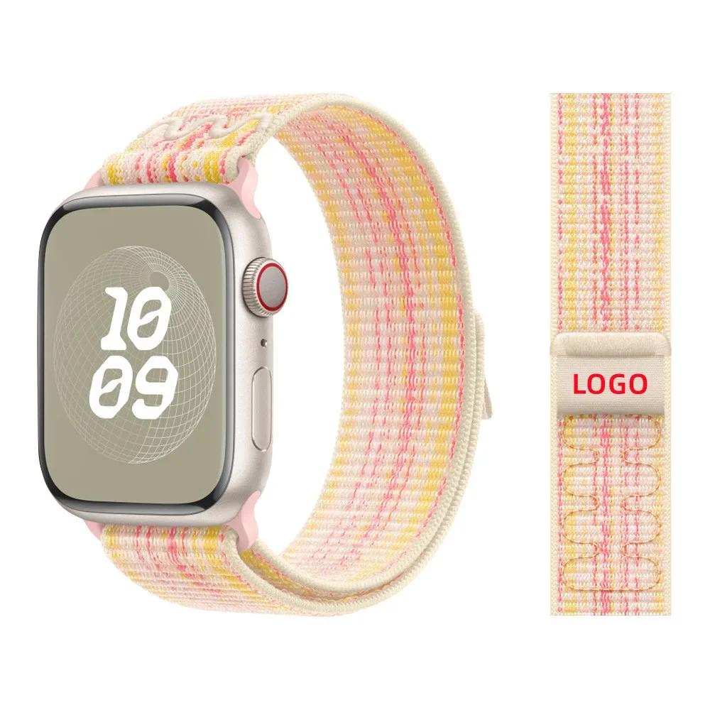 Нейлоновый спортивный ремешок-петля для Apple Watch Band Ultra 2 49мм 46мм 45мм 44мм 41мм 42мм 40мм Браслет iWatch 10 9 8 7 6 5 SE Ремешок для часов