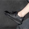 Women Flats Shoes Spring Round Toe Lace-up Genuine Leather Casual Loafers Handmade Comfortable Shoes
